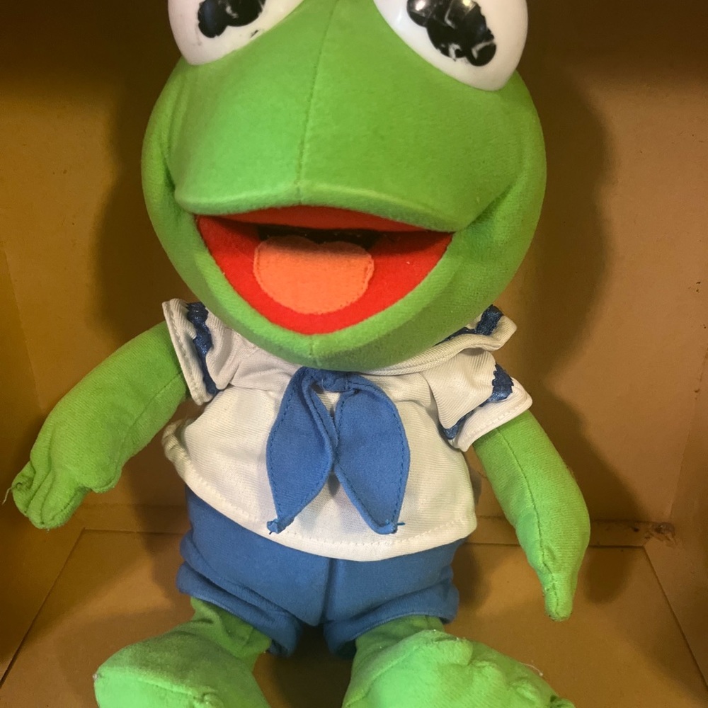 Vintage Baby Kermit The Frog Jim Henson Nanco Muppet Babies 13 in Plush